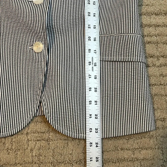 Anne Klein seer sucker black/white blazer size 8 - Picture 8 of 11